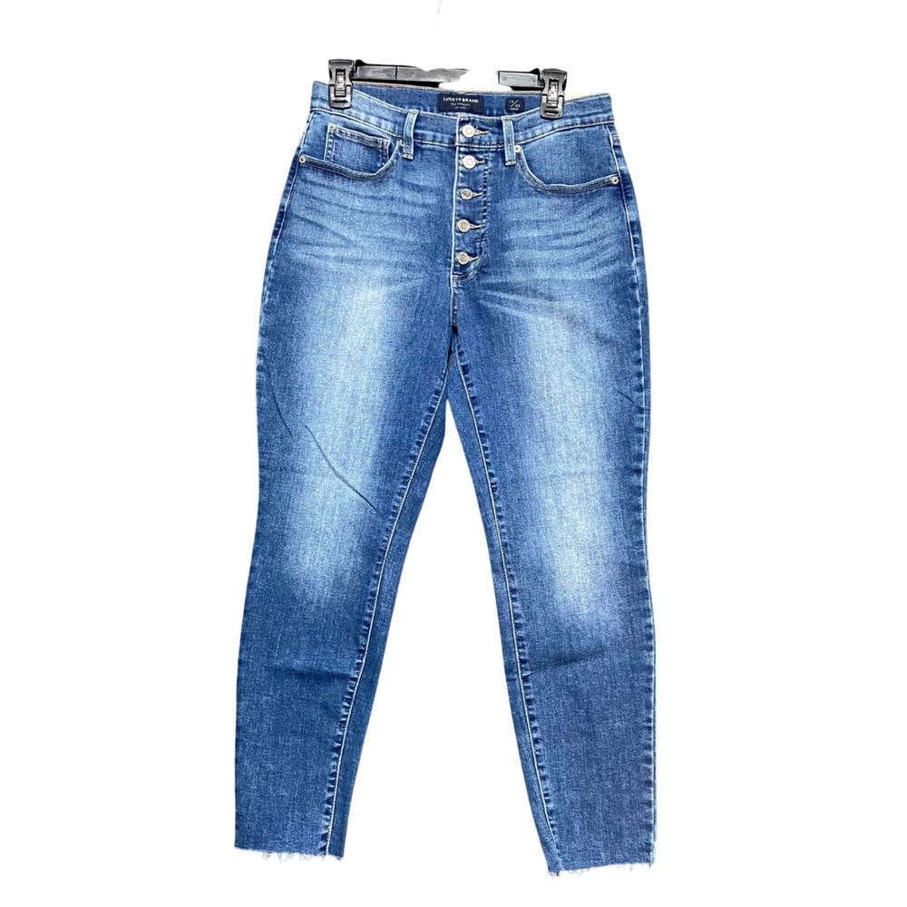 Lucky Brand Bridgette High Rise Skinny Jeans Button Fly Ankle Raw Hem 10/30A NWT